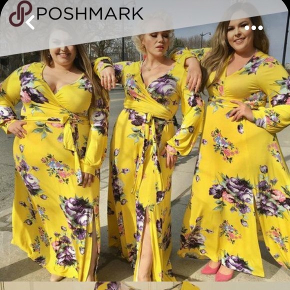 Dresses & Skirts - Maxi yellow floral dress. NWT